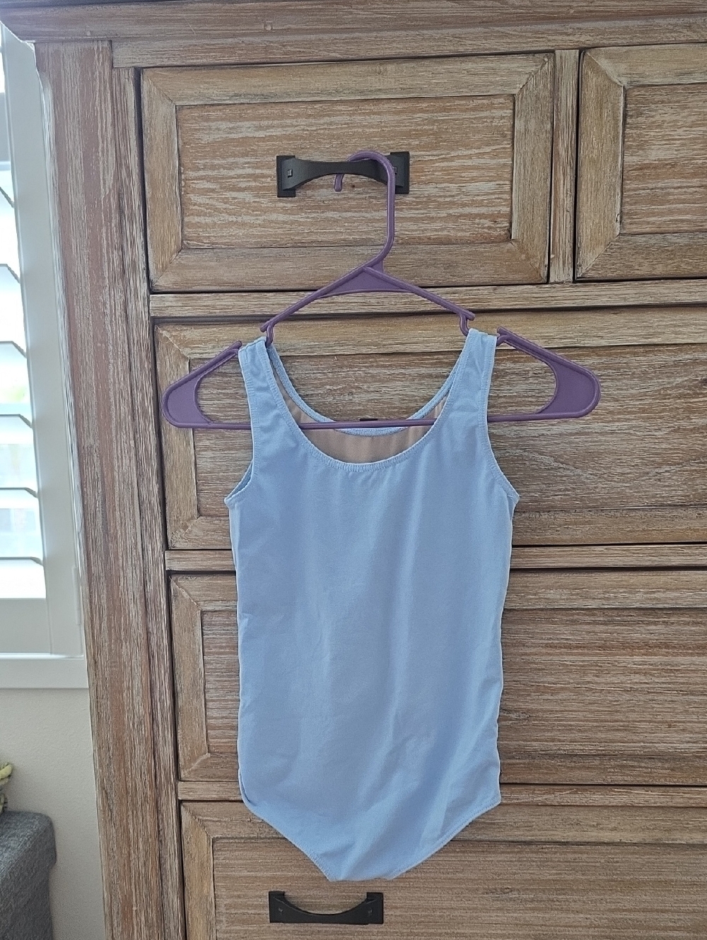 Light Blue Girl's Tank Leotard- Classic Scoop Neck
